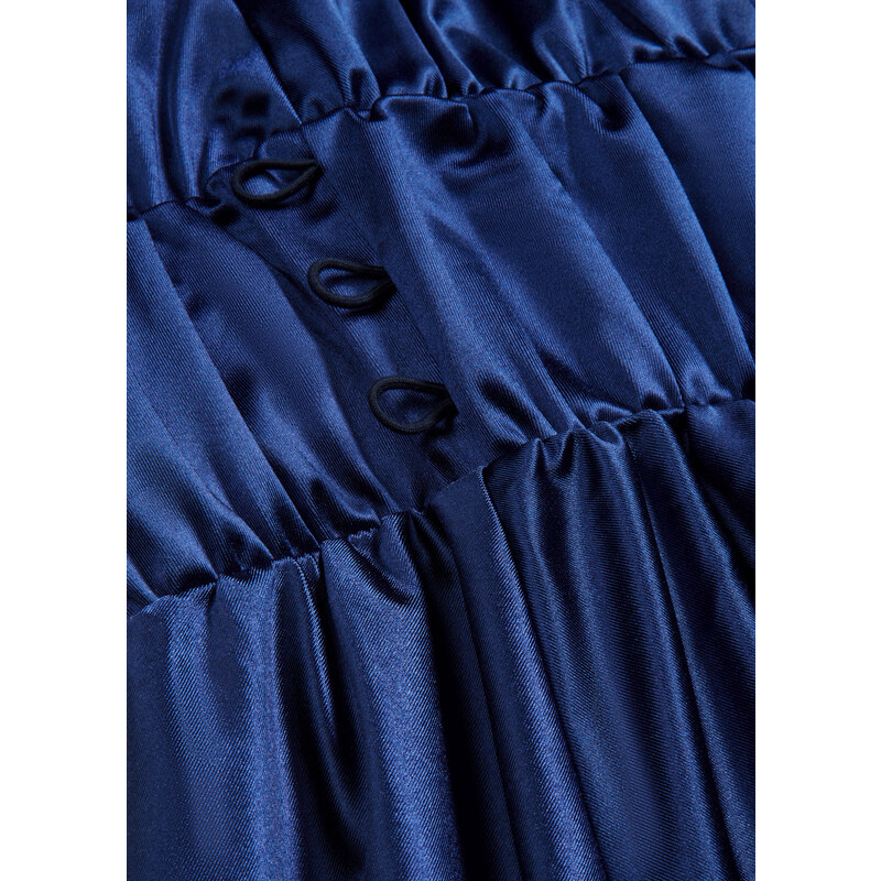 bonprix Saténové šaty se stuhou Modrá