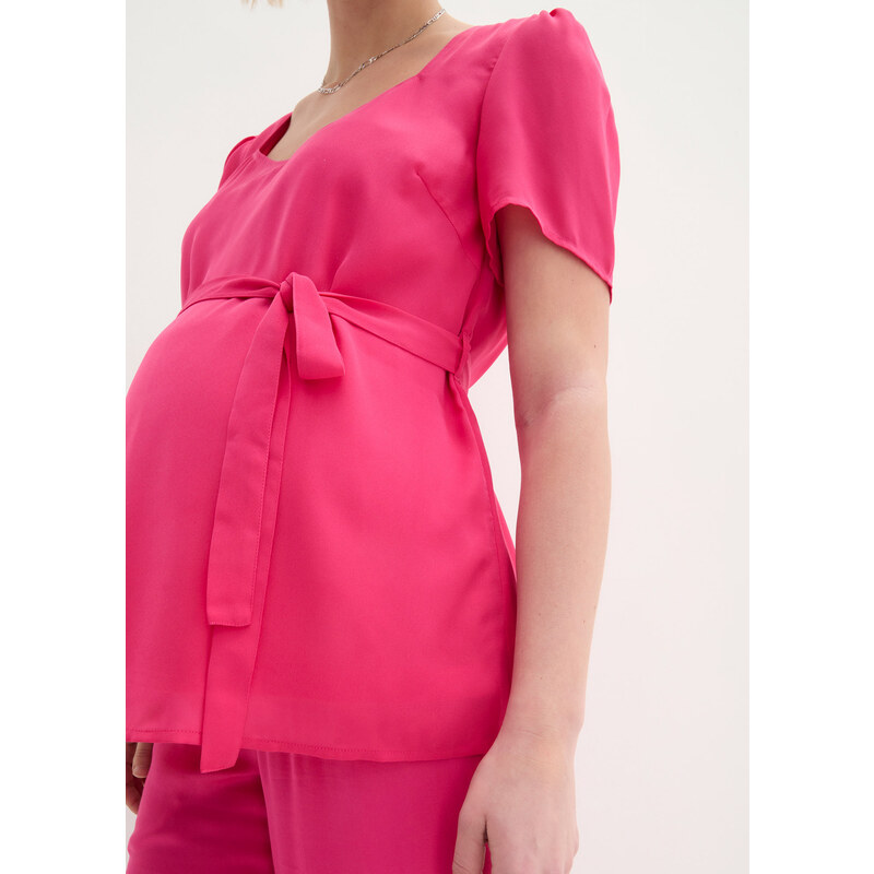 bonprix Těhotenská halenka s tkaničkou Pink
