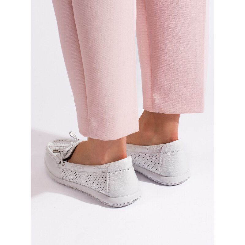 GOODIN Women's White Loafers