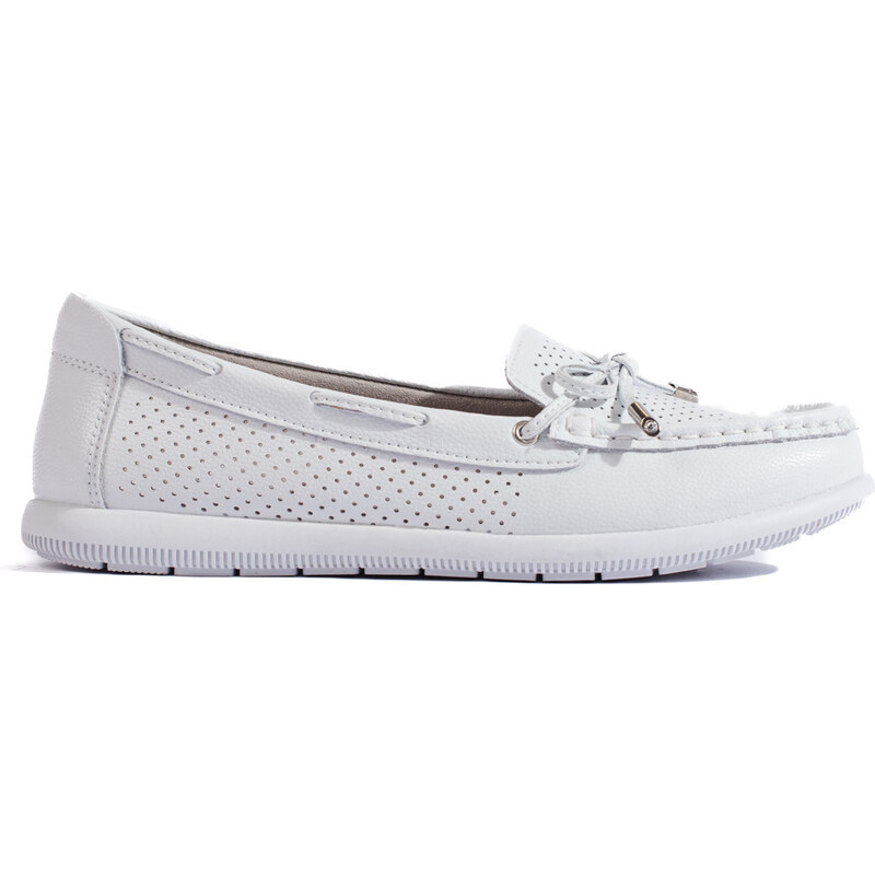 GOODIN Women's White Loafers