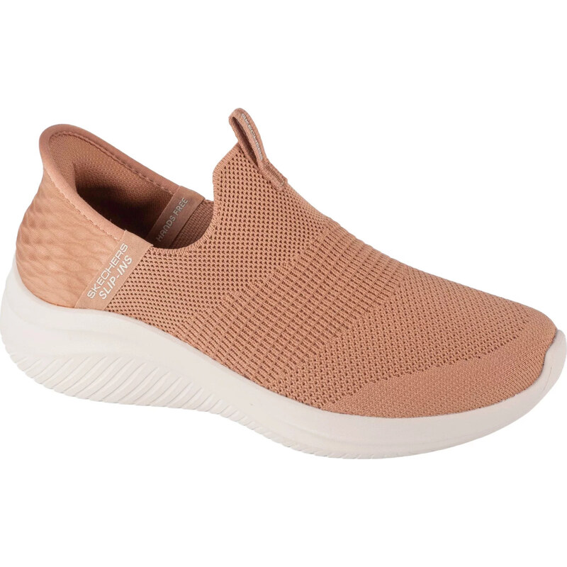 TMAVĚ BÉŽOVÉ SLIP-ON TENISKY SKECHERS ULTRA FLEX 3.0 - COZY STREAK Béžová