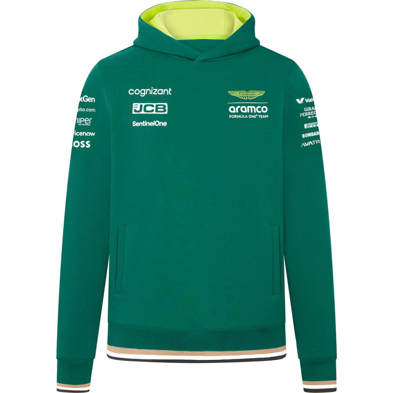 Aston Martin dětská mikina s kapucí green F1 Team 2024 Stichd 701229257001104