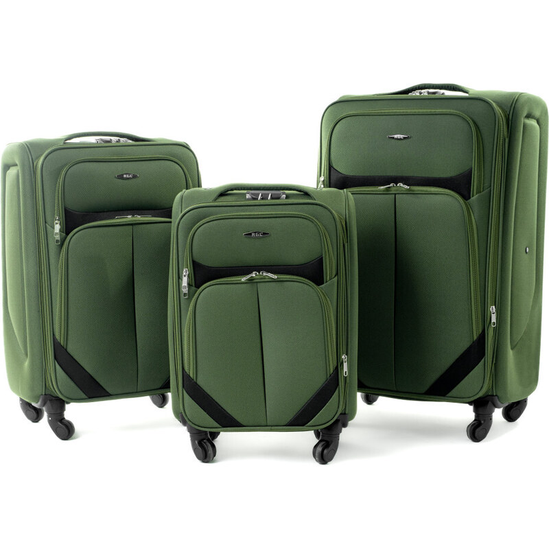 Cestovní kufr látkový RGL s-010 zelený - střední