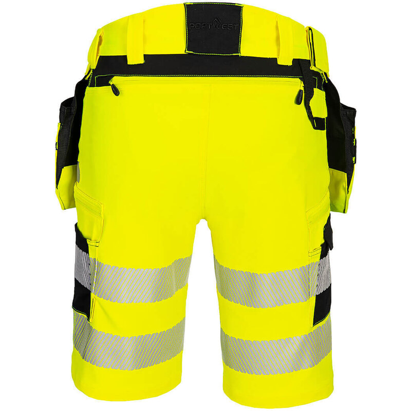 PortWest DX446 - DX4 Hi-Vis Holster kraťasy žlutá/černá - 30