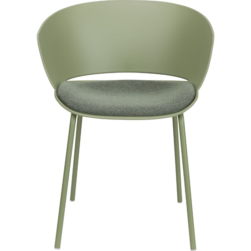 White Label Zelená plastová jídelní židle WLL JESSICA