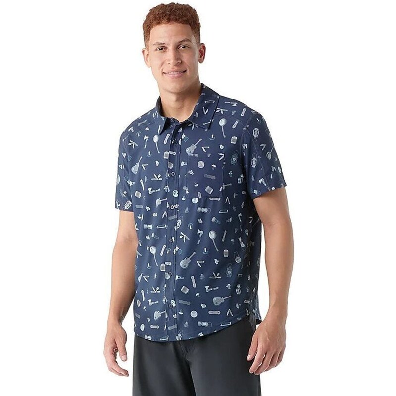 SMARTWOOL M EVERYDAY SS BUTTON DOWN, deep navy gone camping