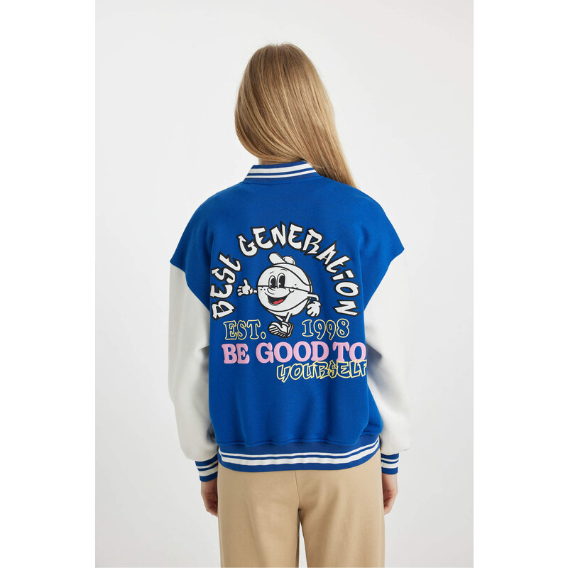 DEFACTO Coool Oversize Fit Thick Sweatshirt Fabric Bomber Jacket