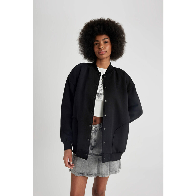 DEFACTO Bomber Thick Sweatshirt Fabric Bomber Jacket