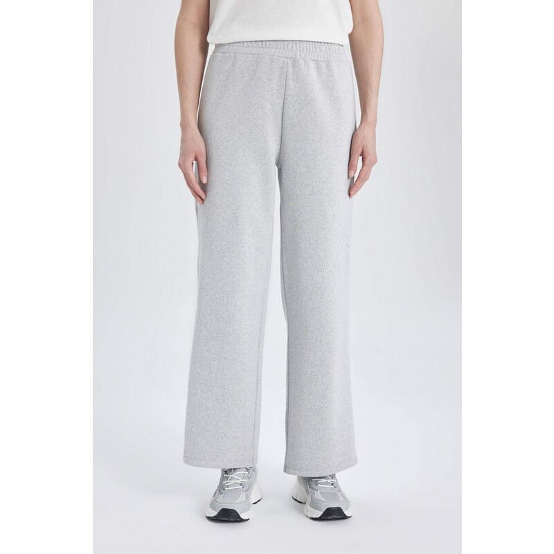DEFACTO Wide Leg Thick Sweatshirt Fabric Trousers