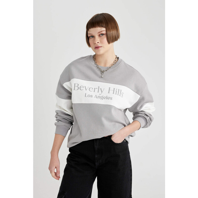 DEFACTO Relax Fit Printed Long Sleeve Sweatshirt