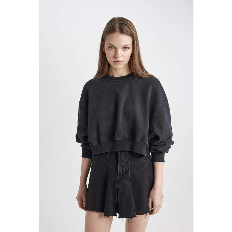 DEFACTO Crop Sweatshirt