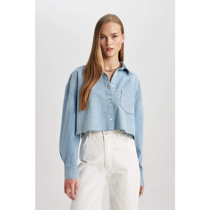 DEFACTO Crop Jean Shirt