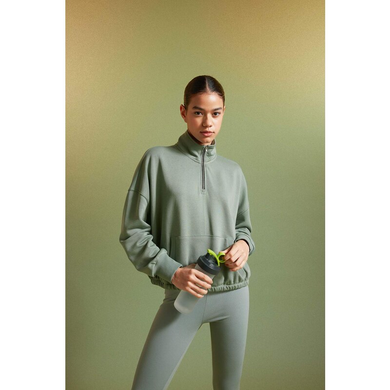 DEFACTO Crop Top Long Sleeve Sweatshirt