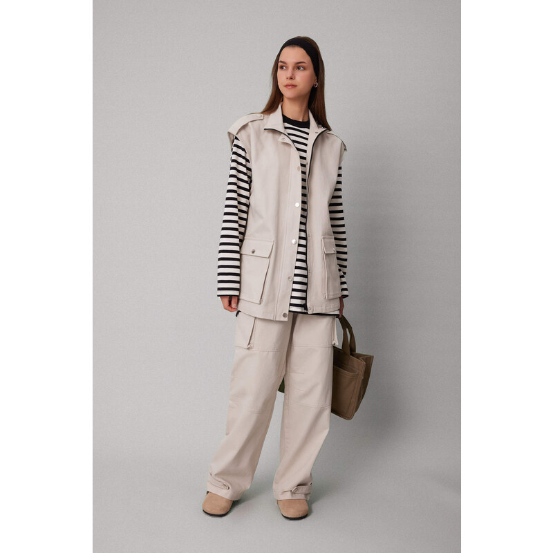 DEFACTO Half Turtleneck Gabardine Vest