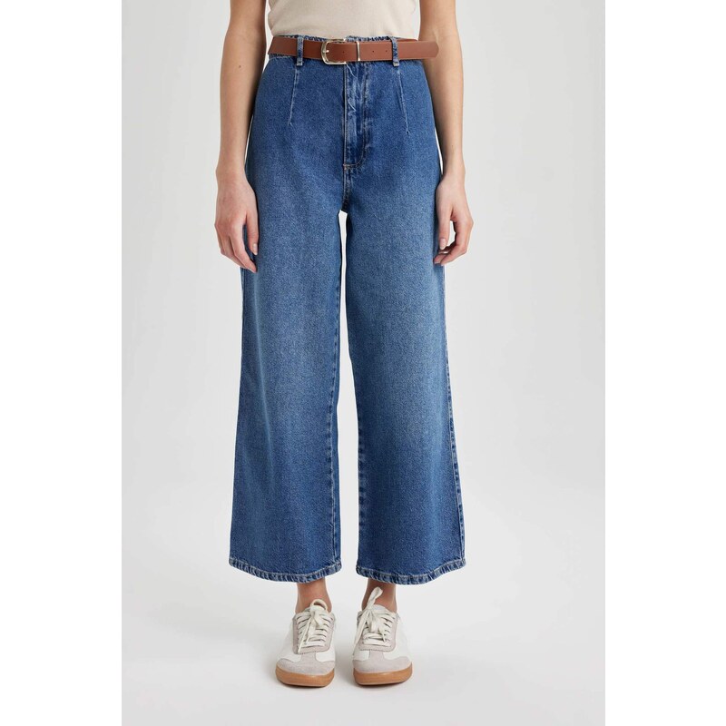 DEFACTO Culotte High Waist Ankle Length Wide Leg Jeans