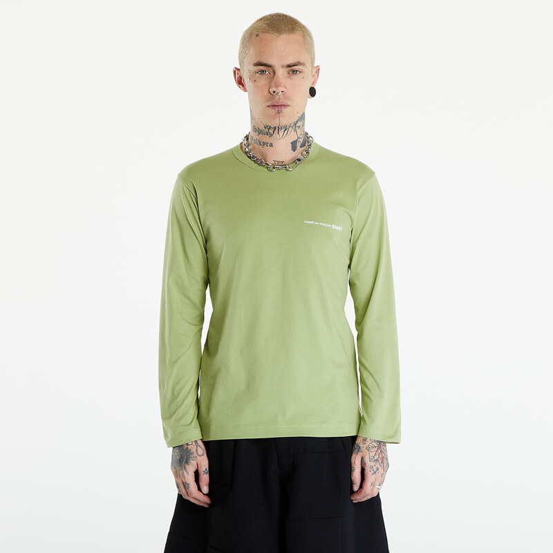 Pánské tričko Comme des Garçons SHIRT Long Sleeve Tee Knit Khaki