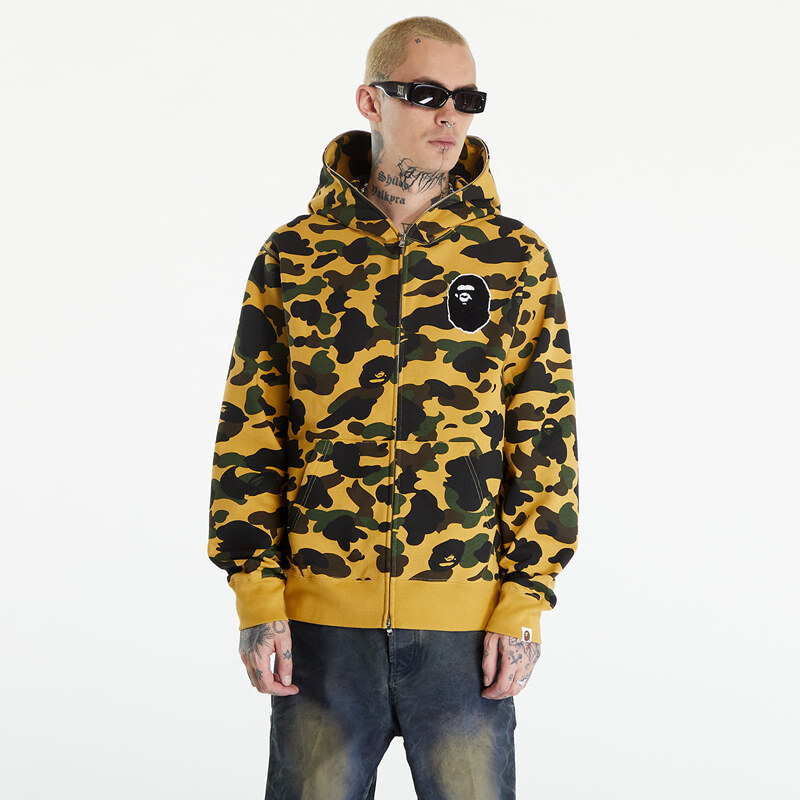 Pánská mikina A BATHING APE 1St Camo Full Zip Hoodie Yellow