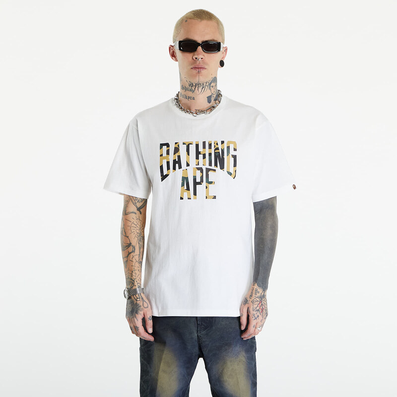 Pánské tričko A BATHING APE 1St Camo Nyc Logo Tee White