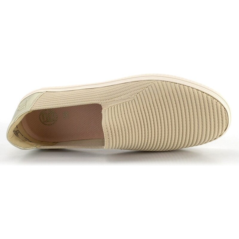 Bagatt slip-on úpletové mokasíny Beige/Gold D31-AKD60-6950