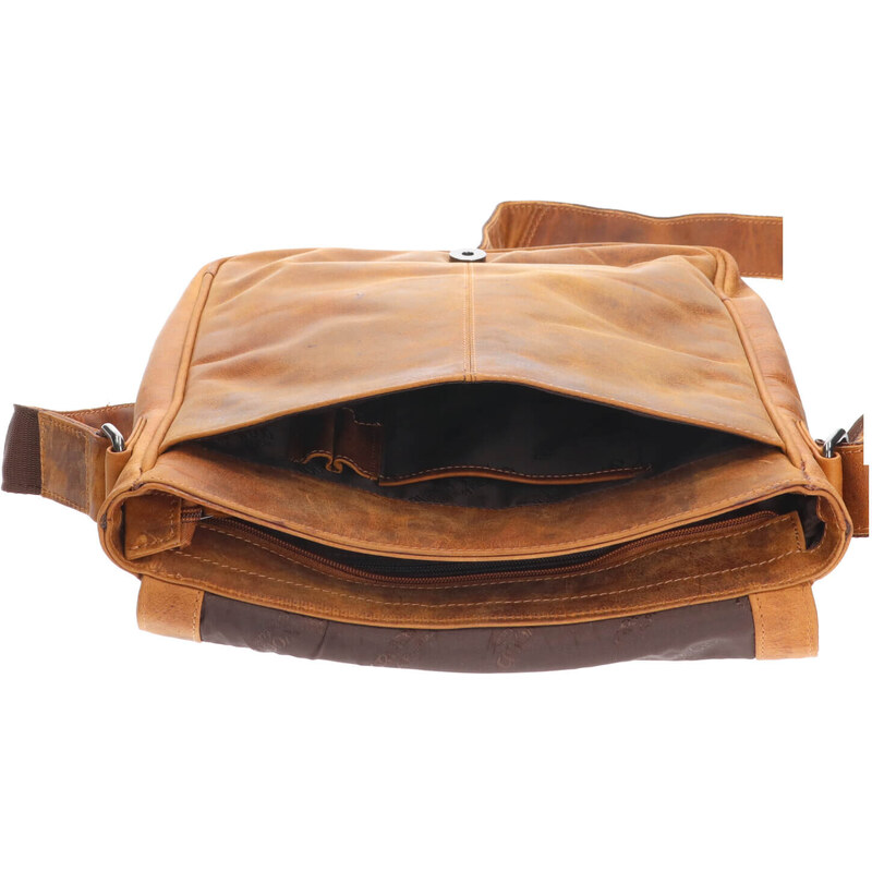 Pánská kožená taška přes rameno Greenwood Lowan - světle hnědá
