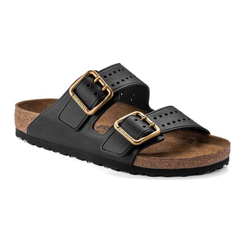 Kožené pantofle Birkenstock Arizona Bold Gap pánské, černá barva, 1022604