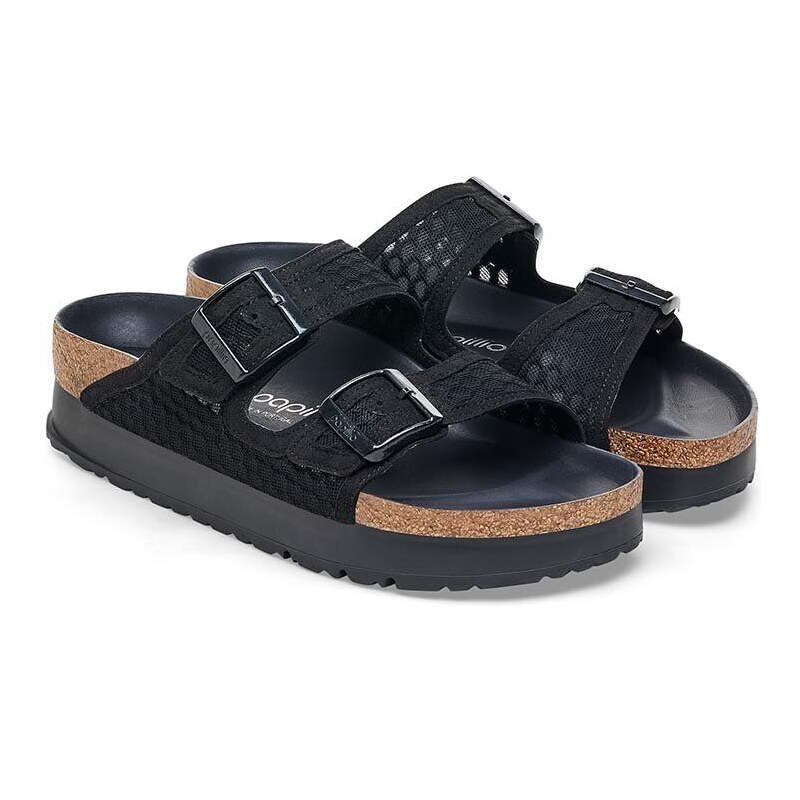 Pantofle Birkenstock BIRKENSTOCK X PAPILLIO Arizona Platform Flex dámské, černá barva, na platformě, 1026876