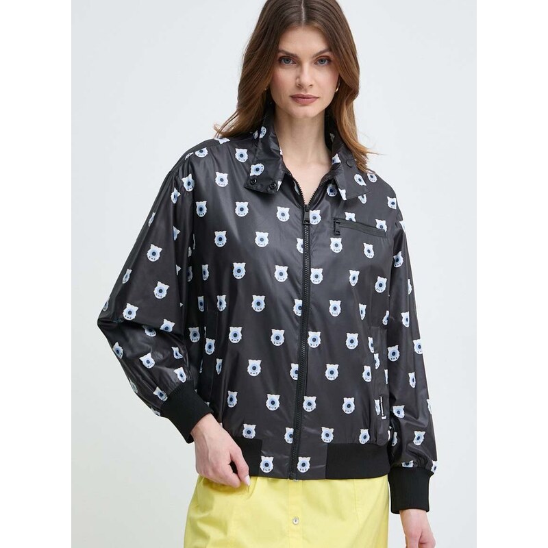 Bomber bunda Karl Lagerfeld x Darcel Disappoints černá barva, přechodná, oversize