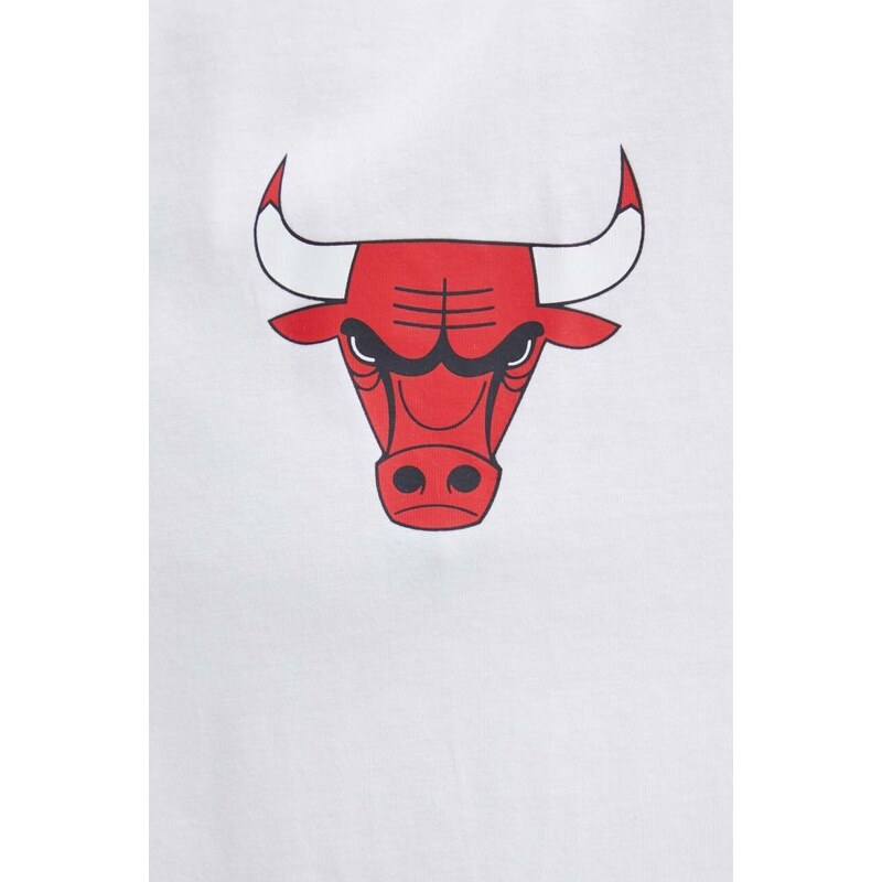 Bavlněné tričko New Era bílá barva, s potiskem, CHICAGO BULLS