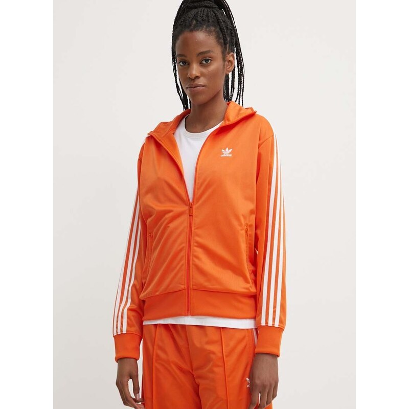 Mikina adidas Originals dámská, oranžová barva, s aplikací, IP0610