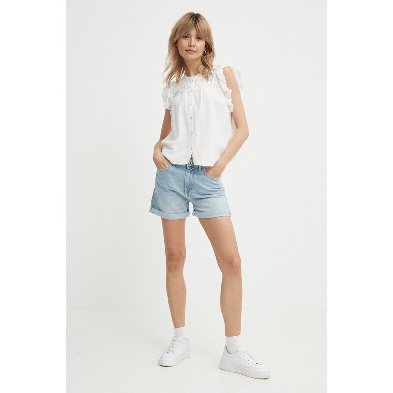 Košile Pepe Jeans DAKOTA dámská, béžová barva, regular, PL304822