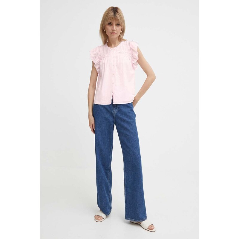 Košile Pepe Jeans DAKOTA dámská, růžová barva, regular, PL304822