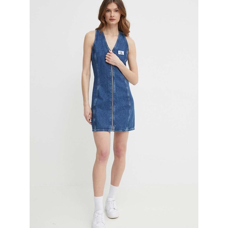 Džínové šaty Calvin Klein Jeans mini, J20J223431