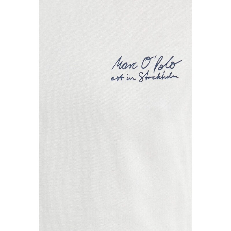 Bavlněné tričko Marc O'Polo bílá barva, s potiskem, 424208351544