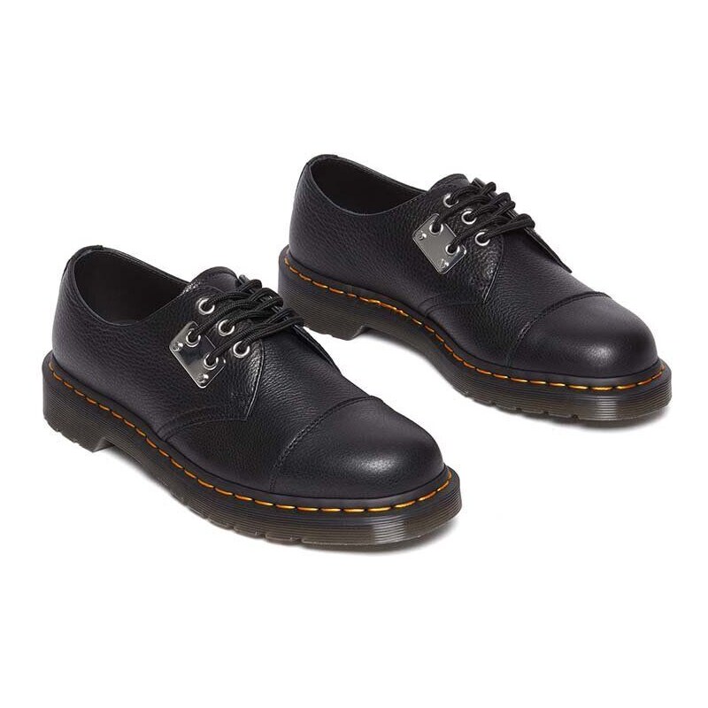 Kožené polobotky Dr. Martens 1461 Metal Plate černá barva, DM31684001