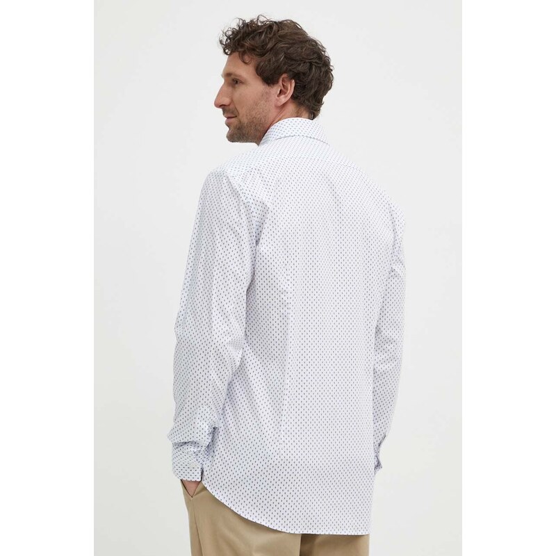 Košile Liu Jo pánská, bílá barva, slim, s klasickým límcem