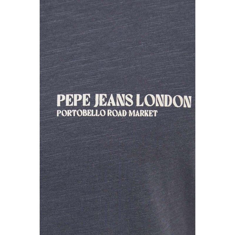 Bavlněné tričko Pepe Jeans CORBAN šedá barva, s potiskem, PM509386