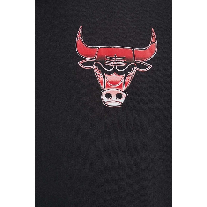 Bavlněné tričko New Era CHICAGO BULLS černá barva, s potiskem