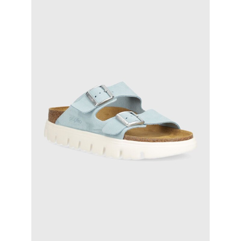 Semišové pantofle Birkenstock BIRKENSTOCK X PAPILLIO Arizona Chunky dámské, na platformě, 1026883