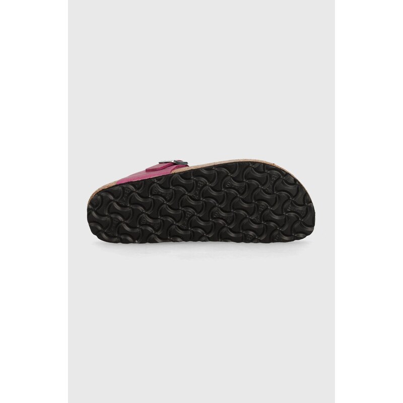 Kožené žabky Birkenstock Gizeh Braided dámské, růžová barva, na plochém podpatku, 1024021