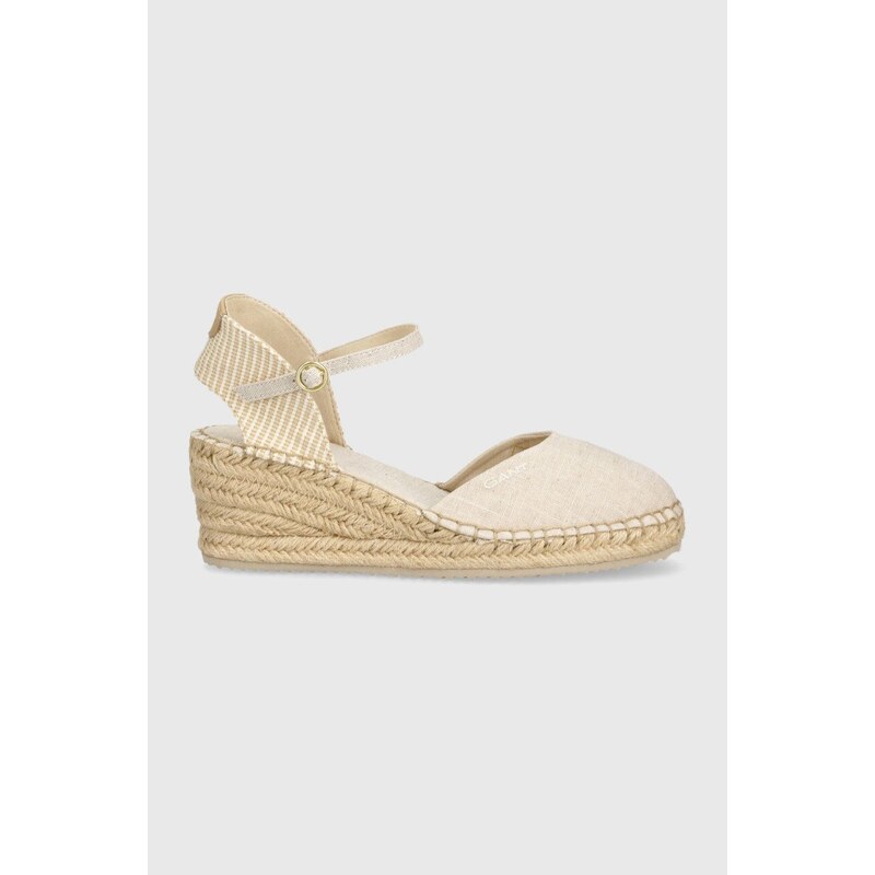 Espadrilky Gant Luliza béžová barva, na klínku, 28568614.G22