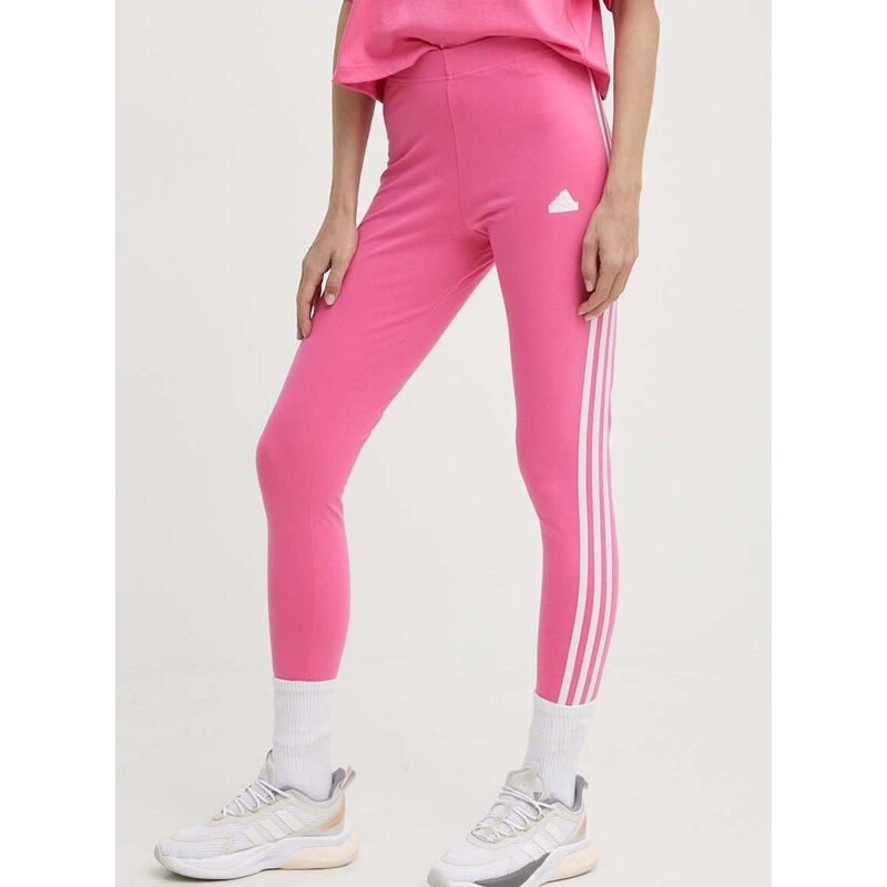 Legíny adidas dámské, růžová barva, s aplikací, IS3623