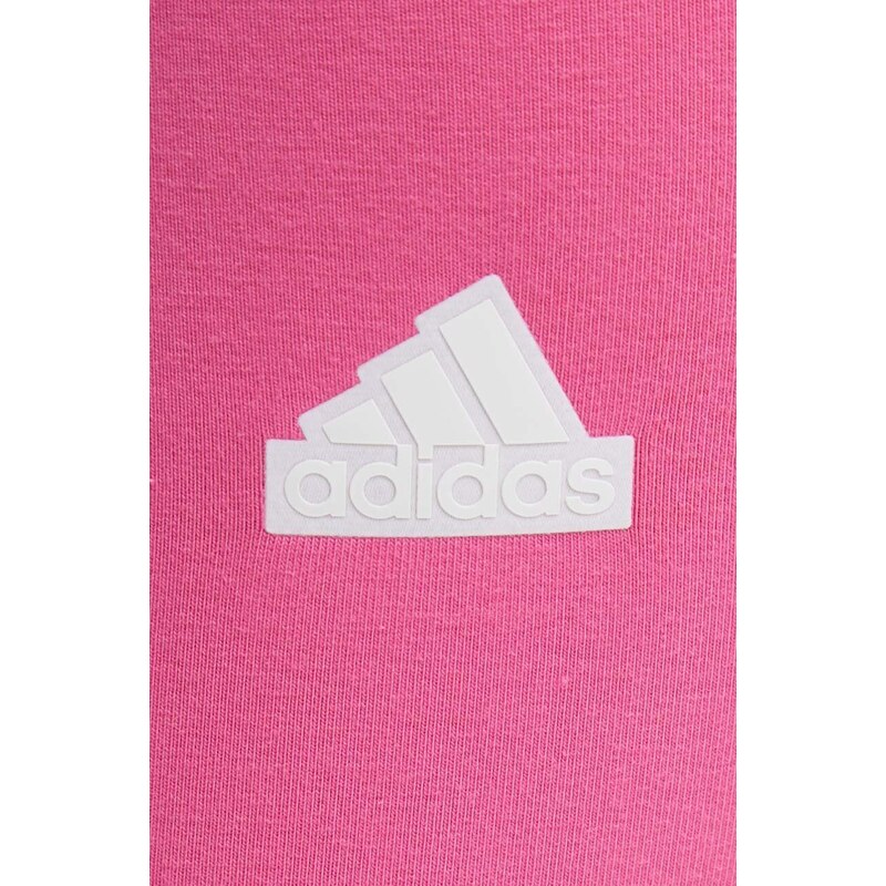 Legíny adidas dámské, růžová barva, s aplikací, IS3623