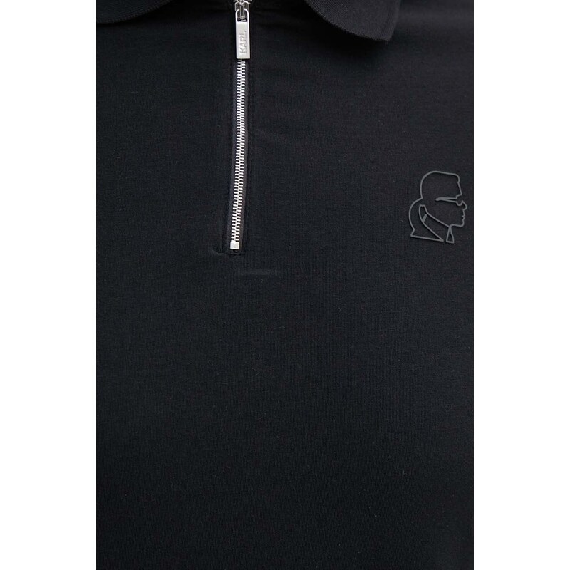 Polo tričko Karl Lagerfeld černá barva, s potiskem, 542221.745018
