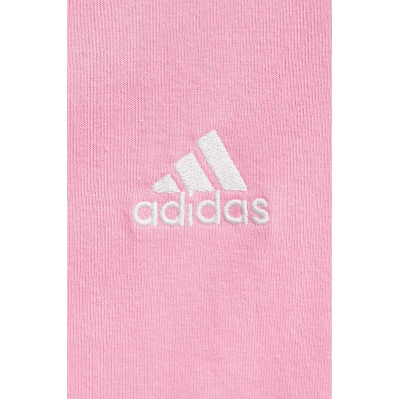 Bavlněné šaty adidas růžová barva, mini, oversize, IR6055