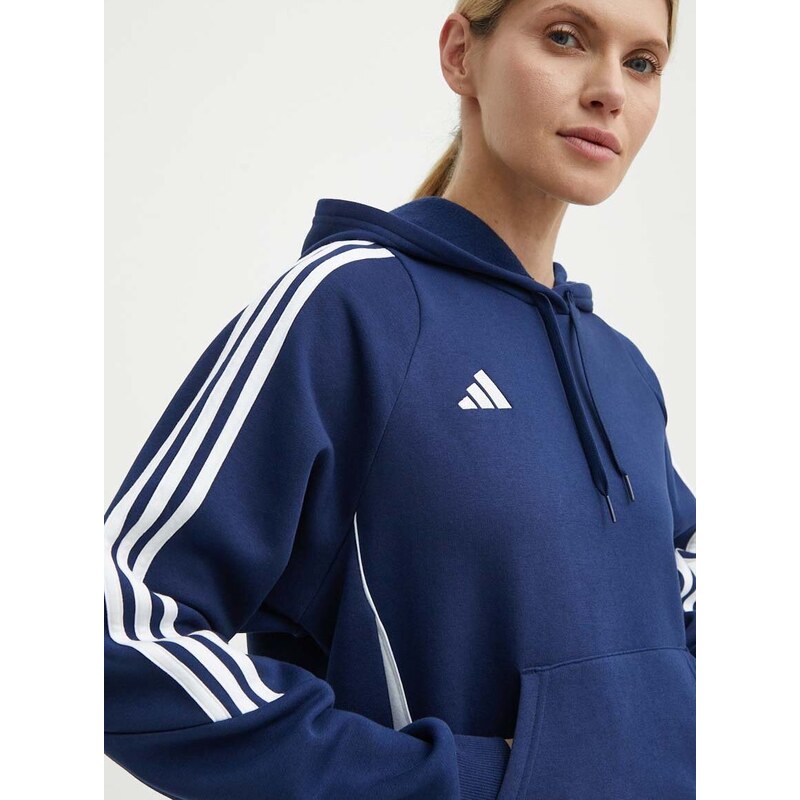 Tréninková mikina adidas Performance Tiro 24 tmavomodrá barva, s kapucí, s aplikací, IR7507