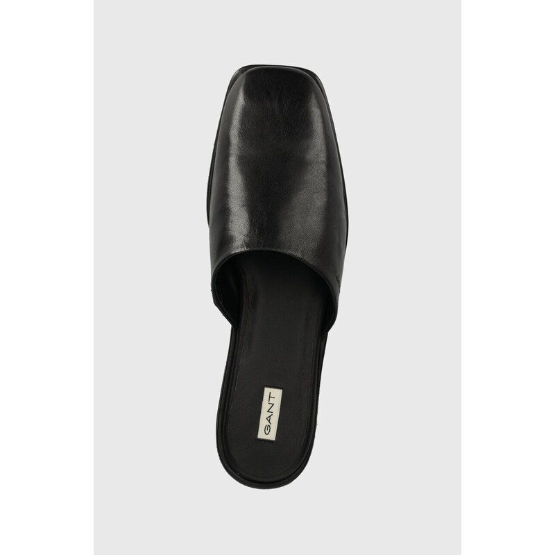 Kožené pantofle Gant Parkny dámské, černá barva, 28501533.G00