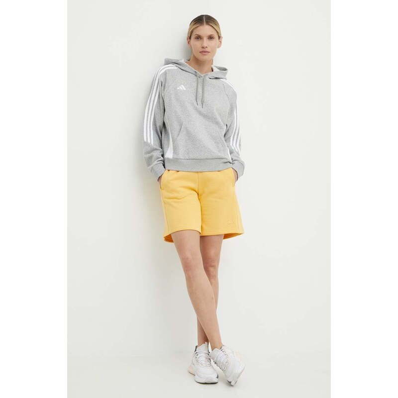 Tréninková mikina adidas Performance Tiro 24 šedá barva, s kapucí, s aplikací, IR7509