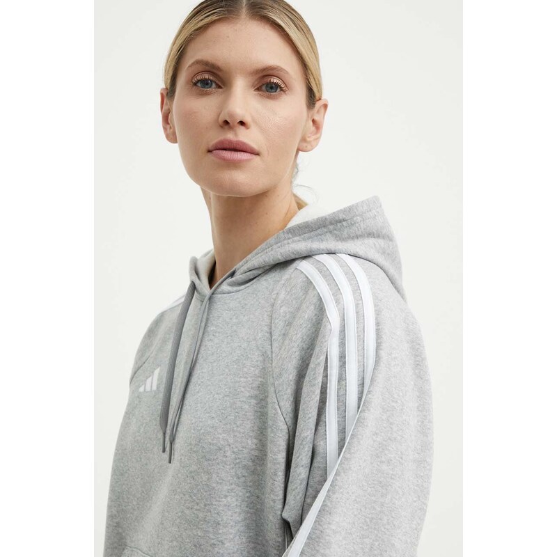 Tréninková mikina adidas Performance Tiro 24 šedá barva, s kapucí, s aplikací, IR7509