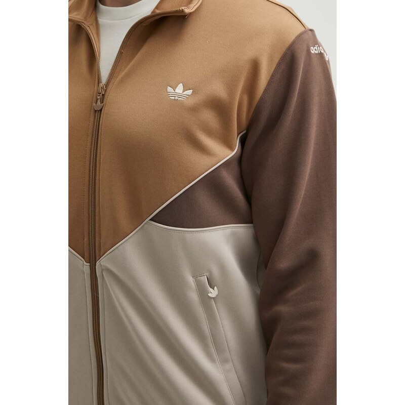 Mikina adidas Originals pánská, hnědá barva, vzorovaná, IU2365