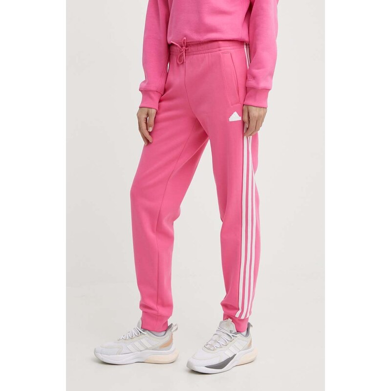 Tepláky adidas růžová barva, vzorované, IS3942